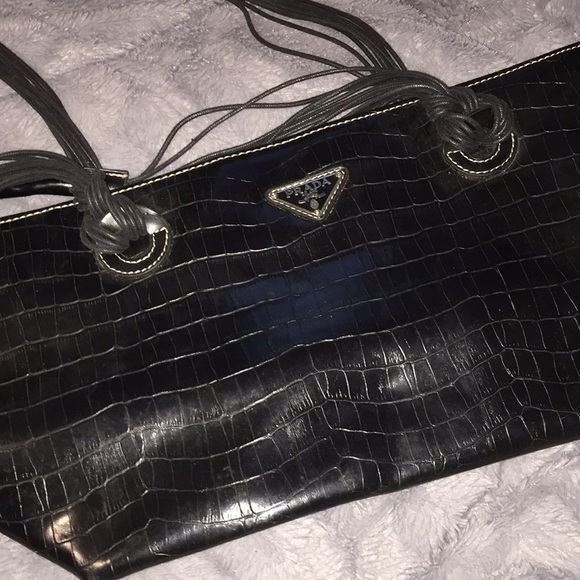 snakeskin prada bag